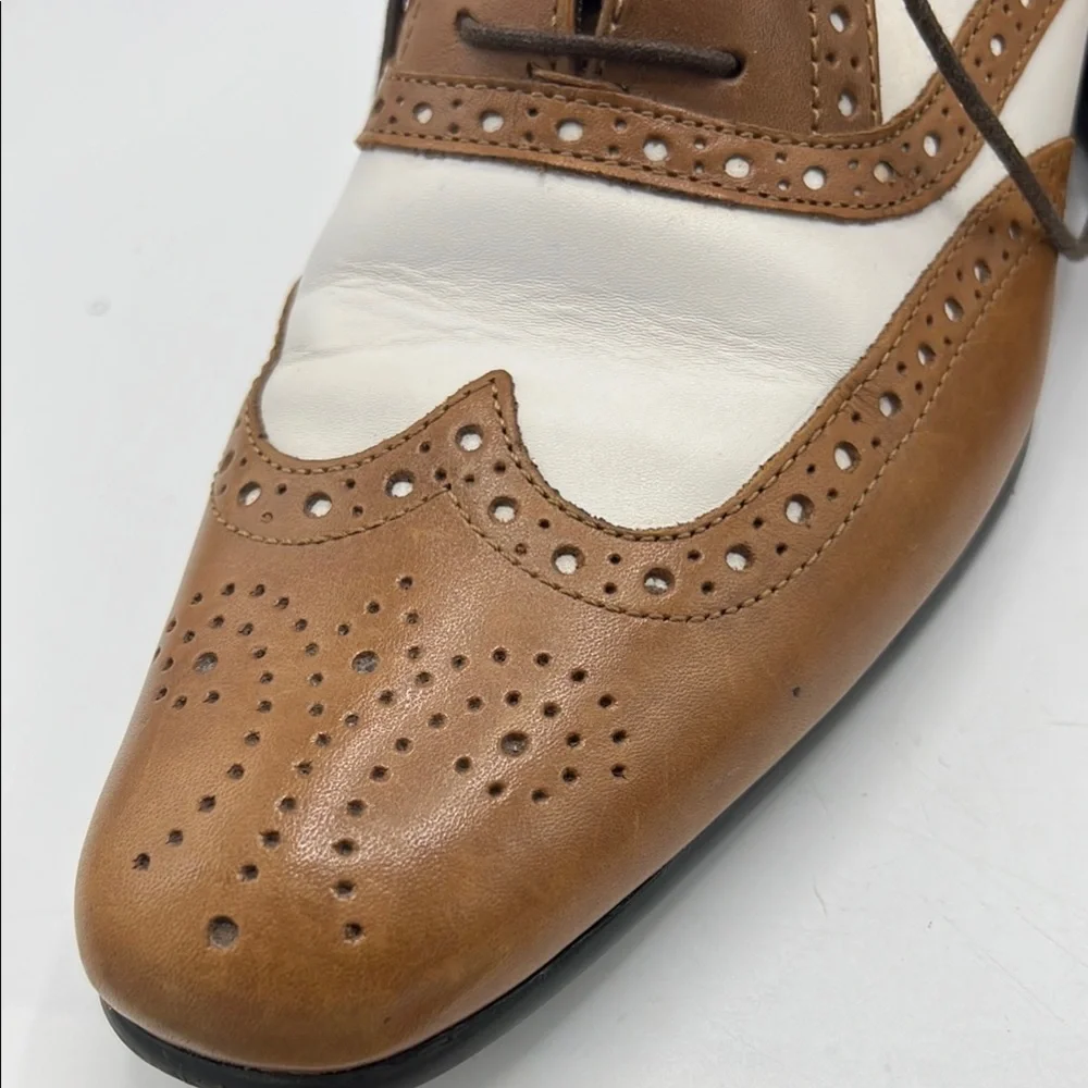 Red Tape Brown and White Oxford Shoes with Brogue Detailing - Picture 6 of 6